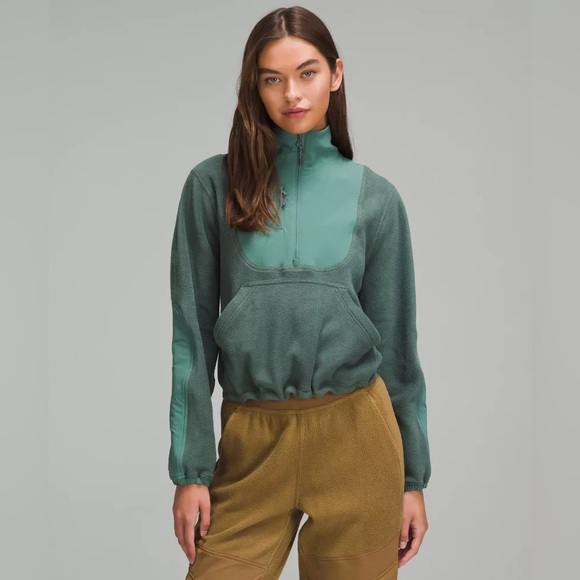 Lululemon Fleece  Ripstop Hiking Pullover Size 8 Dark Forest Medium Green - Picture 1 of 3